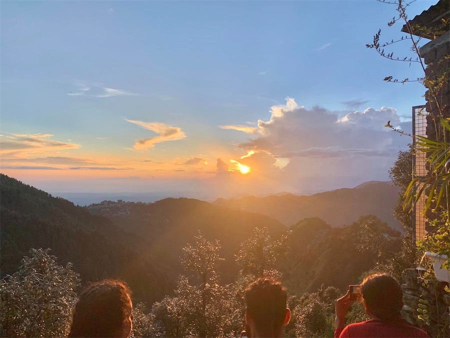 Environs de Dharamsala, coucher de soleil