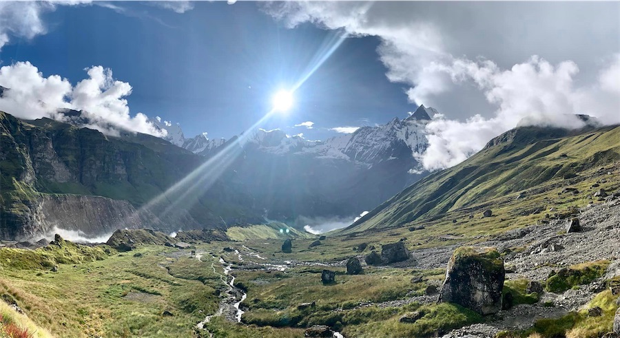 vue vers le Machapuchare