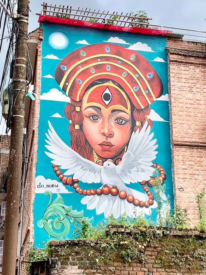 street art à Panauti, Népal